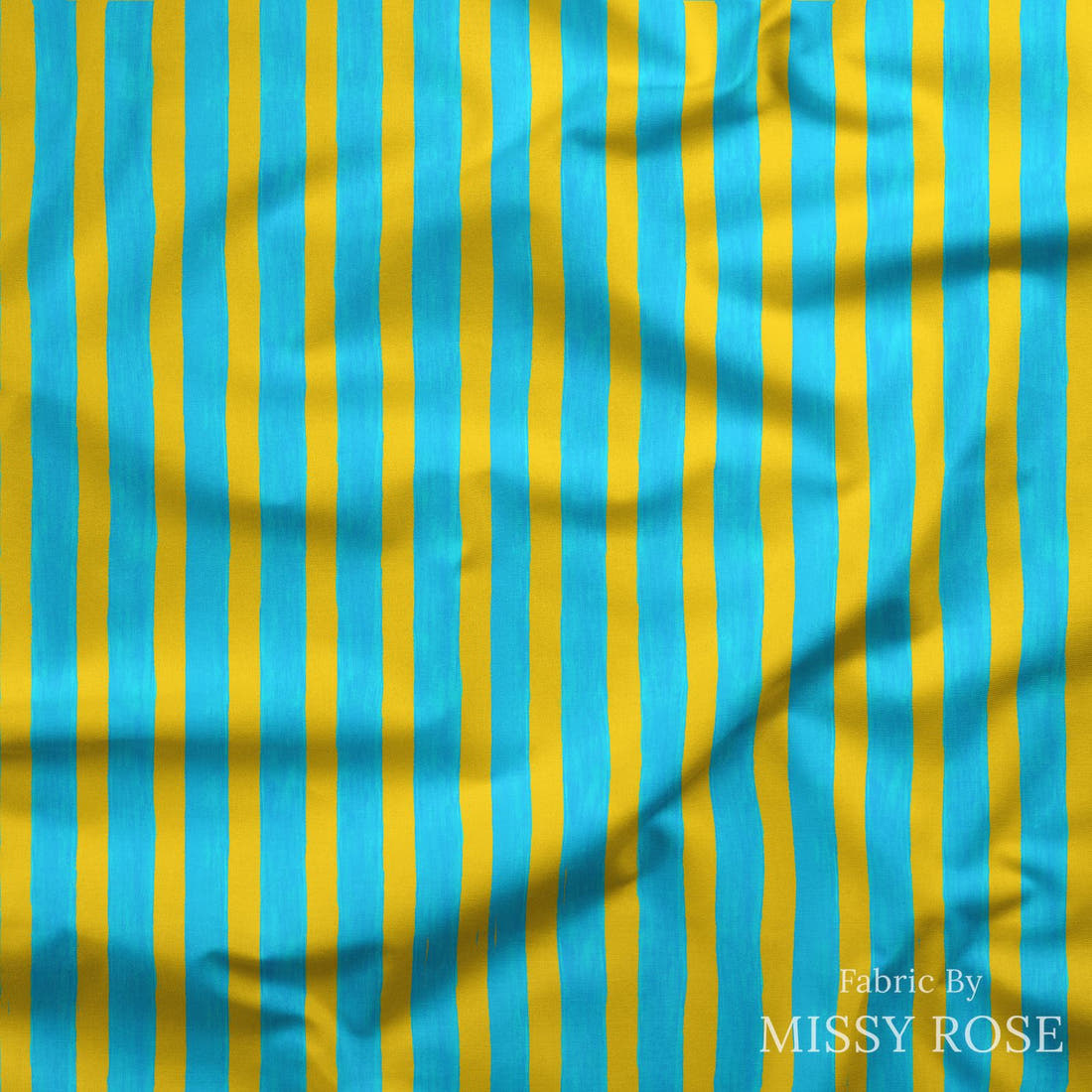 Girl and The Deep Blue Sea 112 draped fabric mockup - custom printed fabric by the metre | Fabric by Missy Rose