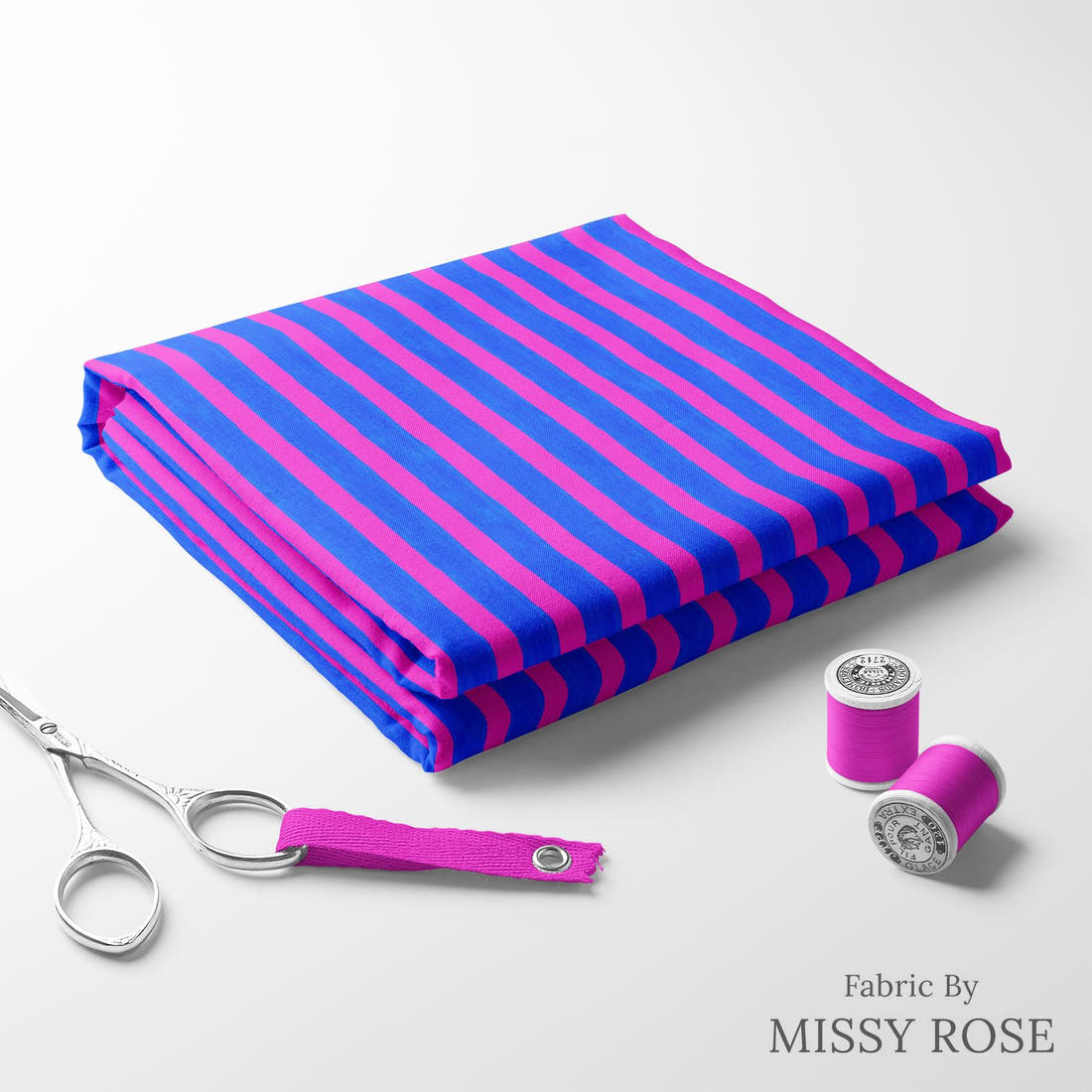 Girl and The Deep Blue Sea 113 folded fabric stack with matching thread - pre-order fabric Australia | Fabric by Missy Rose