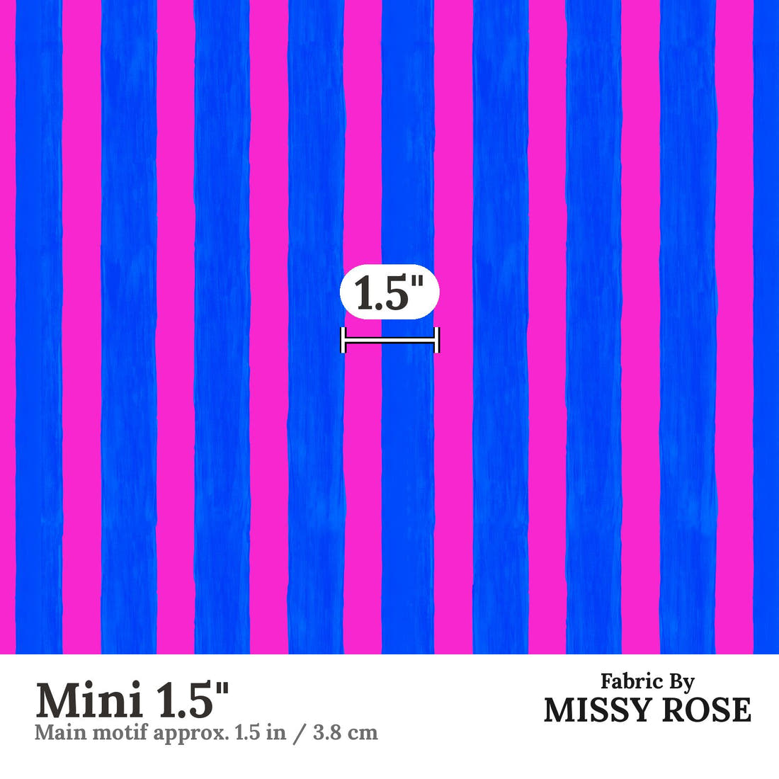 Girl and The Deep Blue Sea 113 Mini 1.5 inch print scale guide | Fabric by Missy Rose