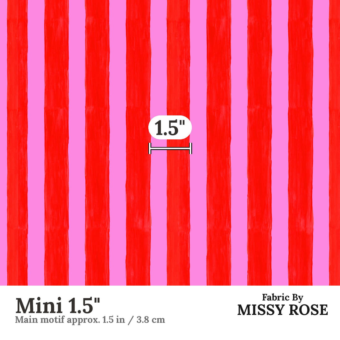Girl and The Deep Blue Sea 114 Mini 1.5 inch print scale guide | Fabric by Missy Rose