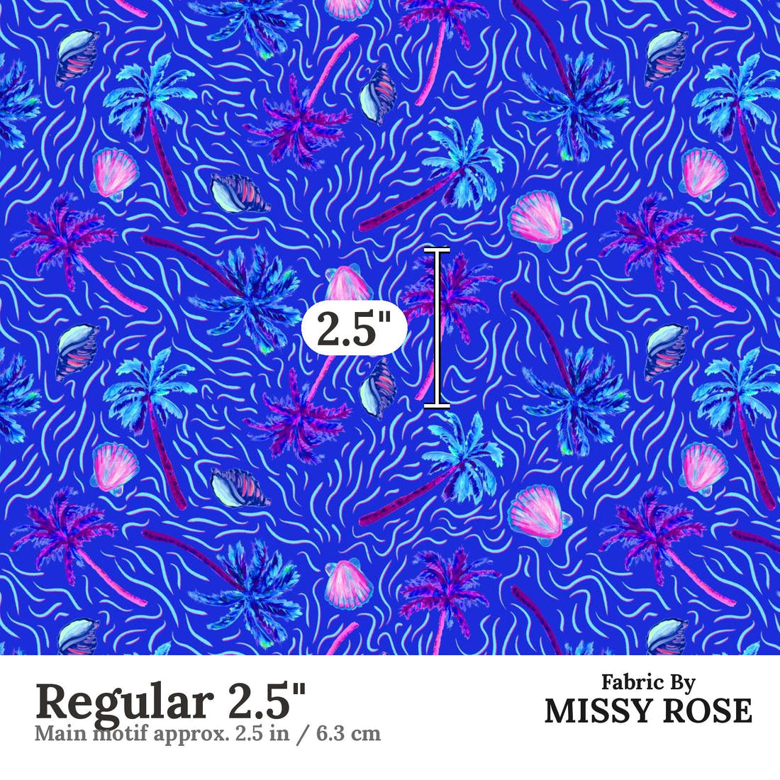 Girl and The Deep Blue Sea 13 Regular 2.5 inch print scale guide | Fabric by Missy Rose