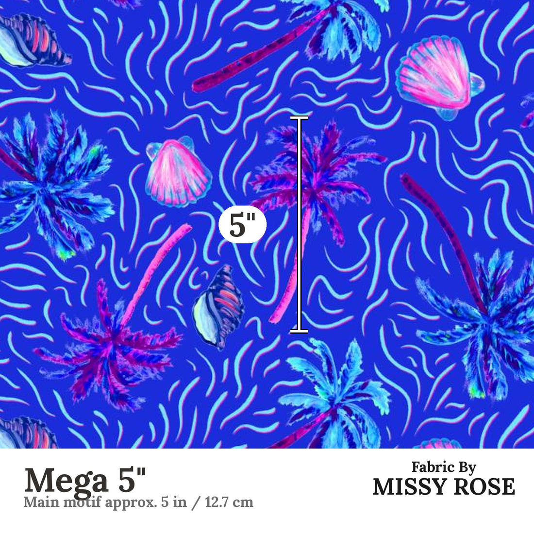 Girl and The Deep Blue Sea 13 Mega 5 inch print scale guide | Fabric by Missy Rose