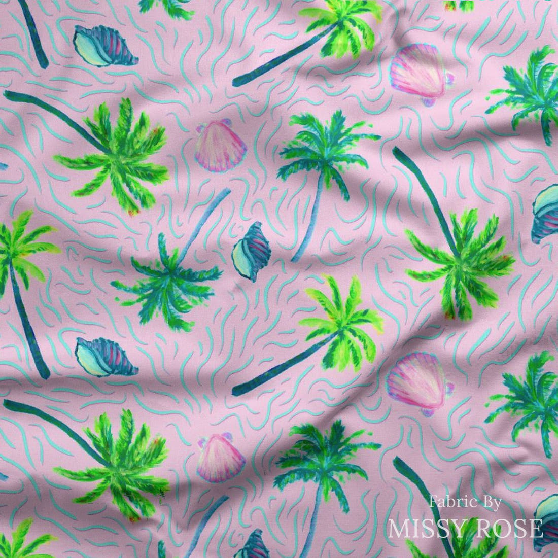 Girl and The Deep Blue Sea 14 draped fabric mockup - custom printed fabric by the metre | Fabric by Missy Rose