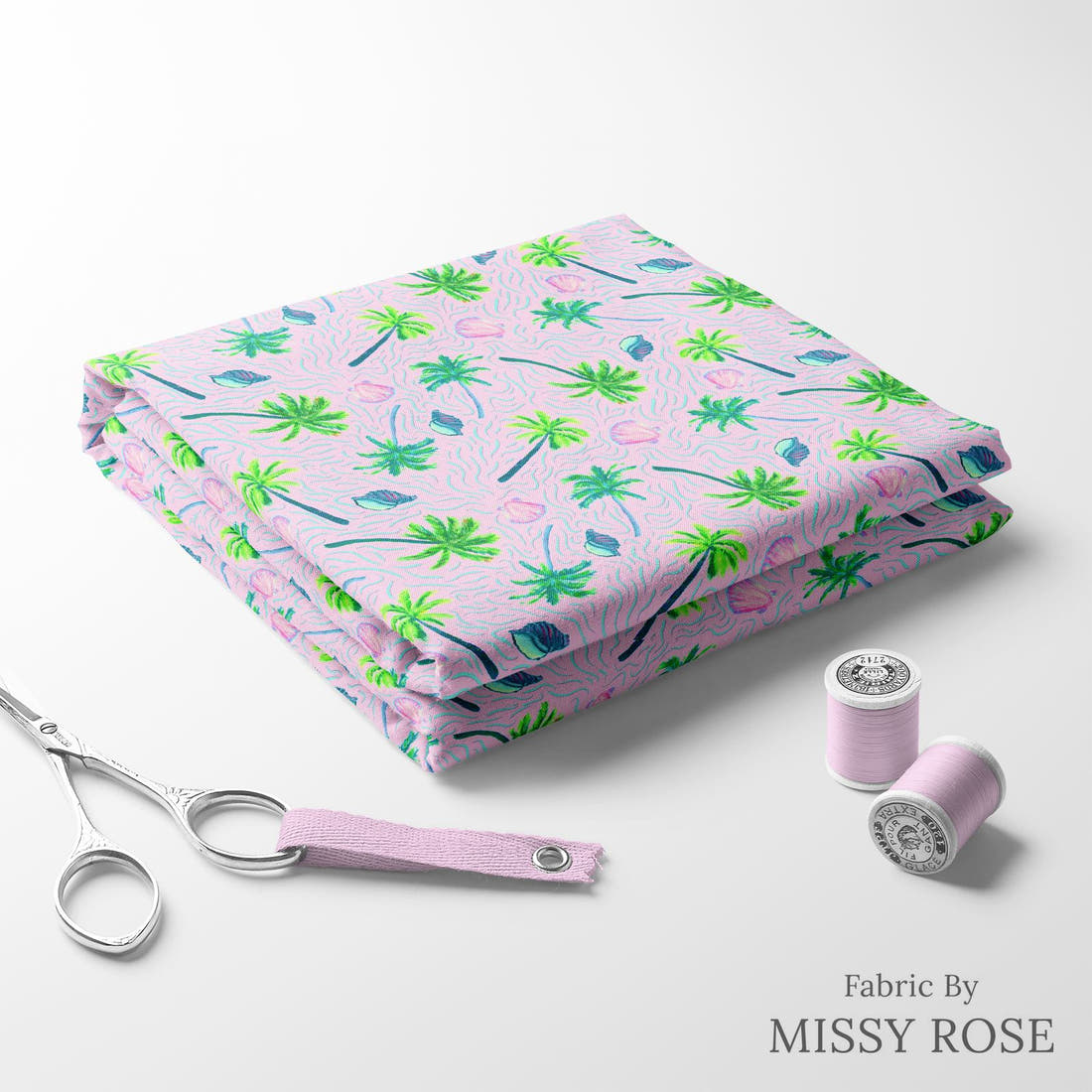 Girl and The Deep Blue Sea 14 folded fabric stack with matching thread - pre-order fabric Australia | Fabric by Missy Rose