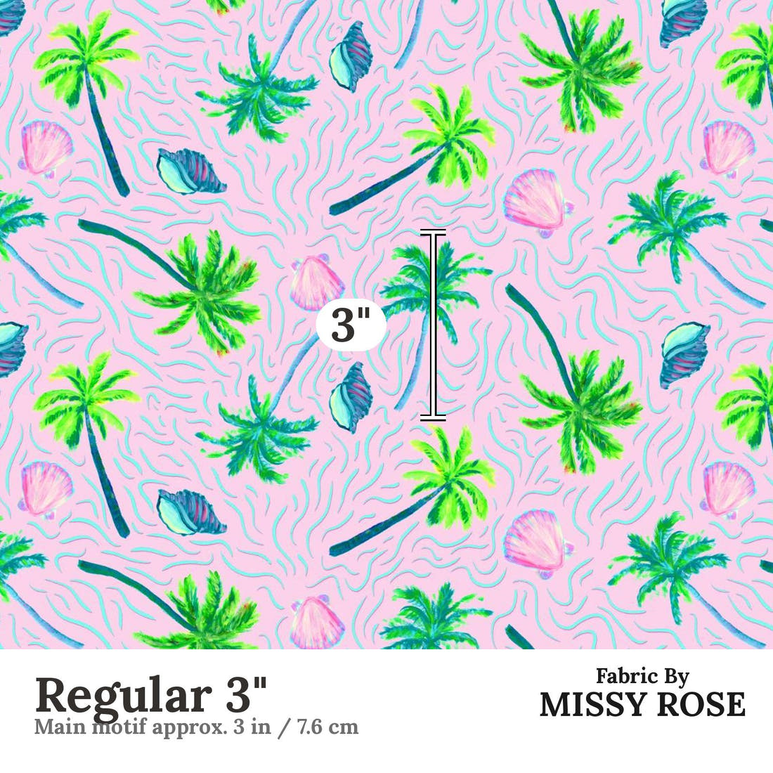 Girl and The Deep Blue Sea 14 Regular 3 inch print scale guide | Fabric by Missy Rose