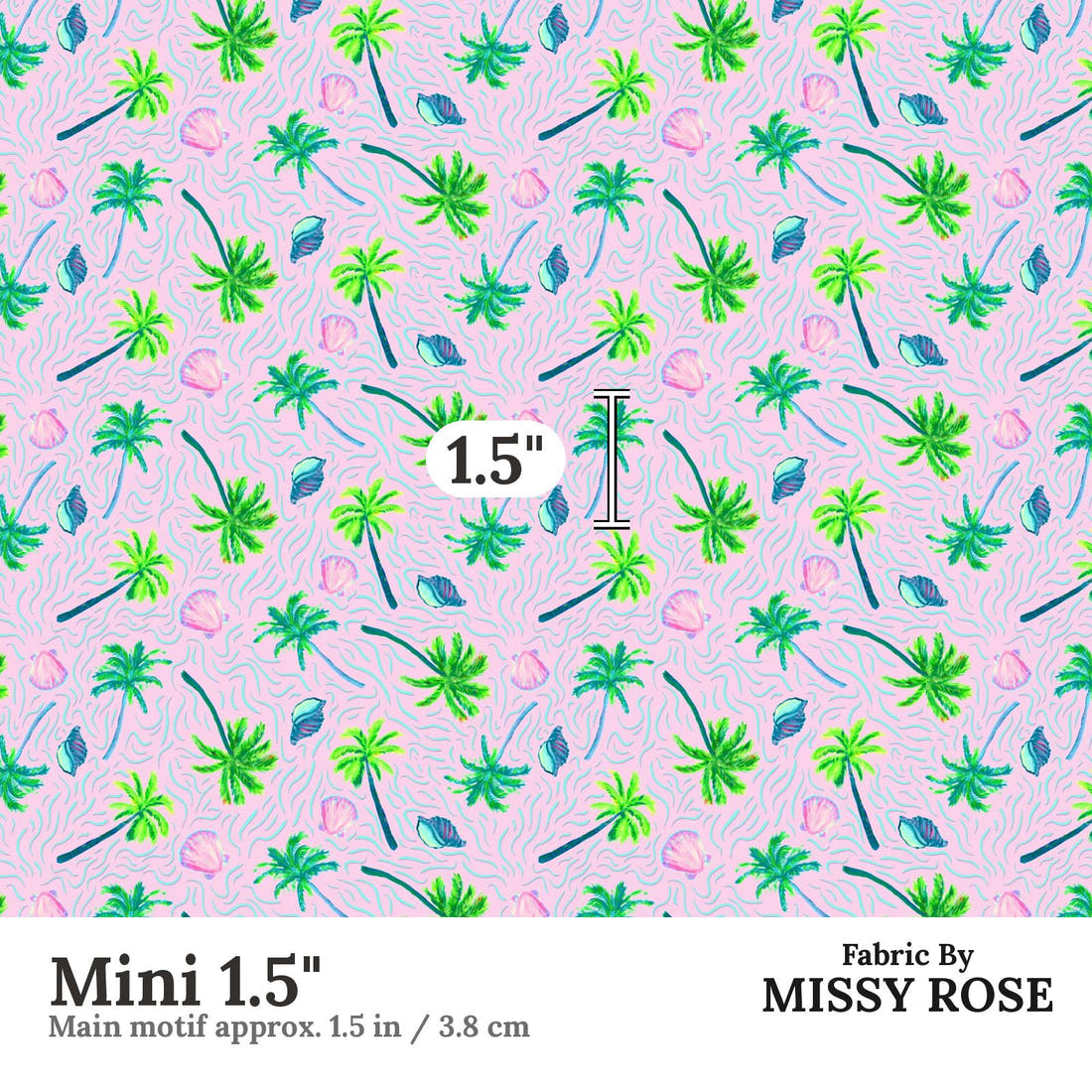 Girl and The Deep Blue Sea 14 Mini 1.5 inch print scale guide | Fabric by Missy Rose