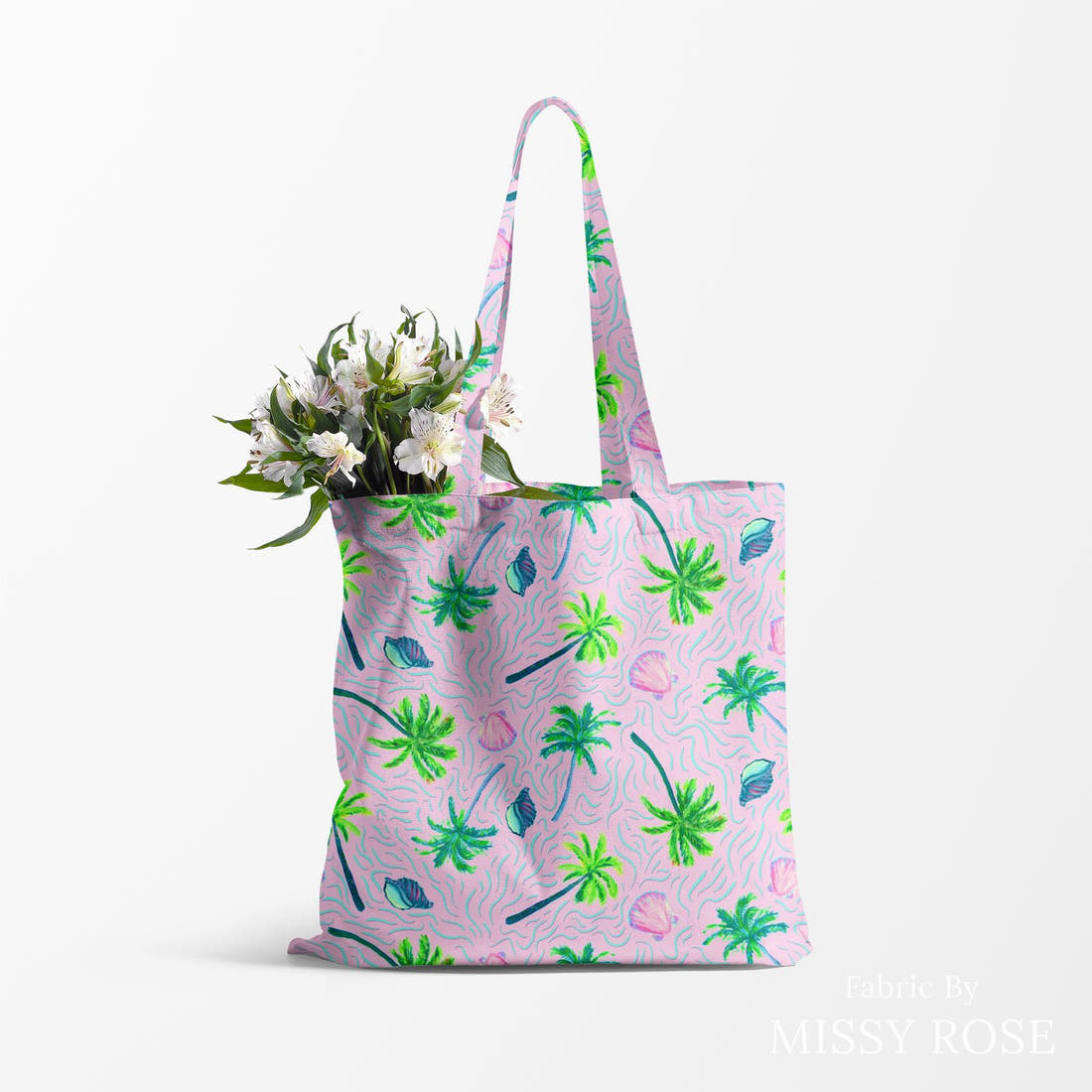 Girl and The Deep Blue Sea 14 made up as a tote bag - custom printed fabric | Fabric by Missy Rose