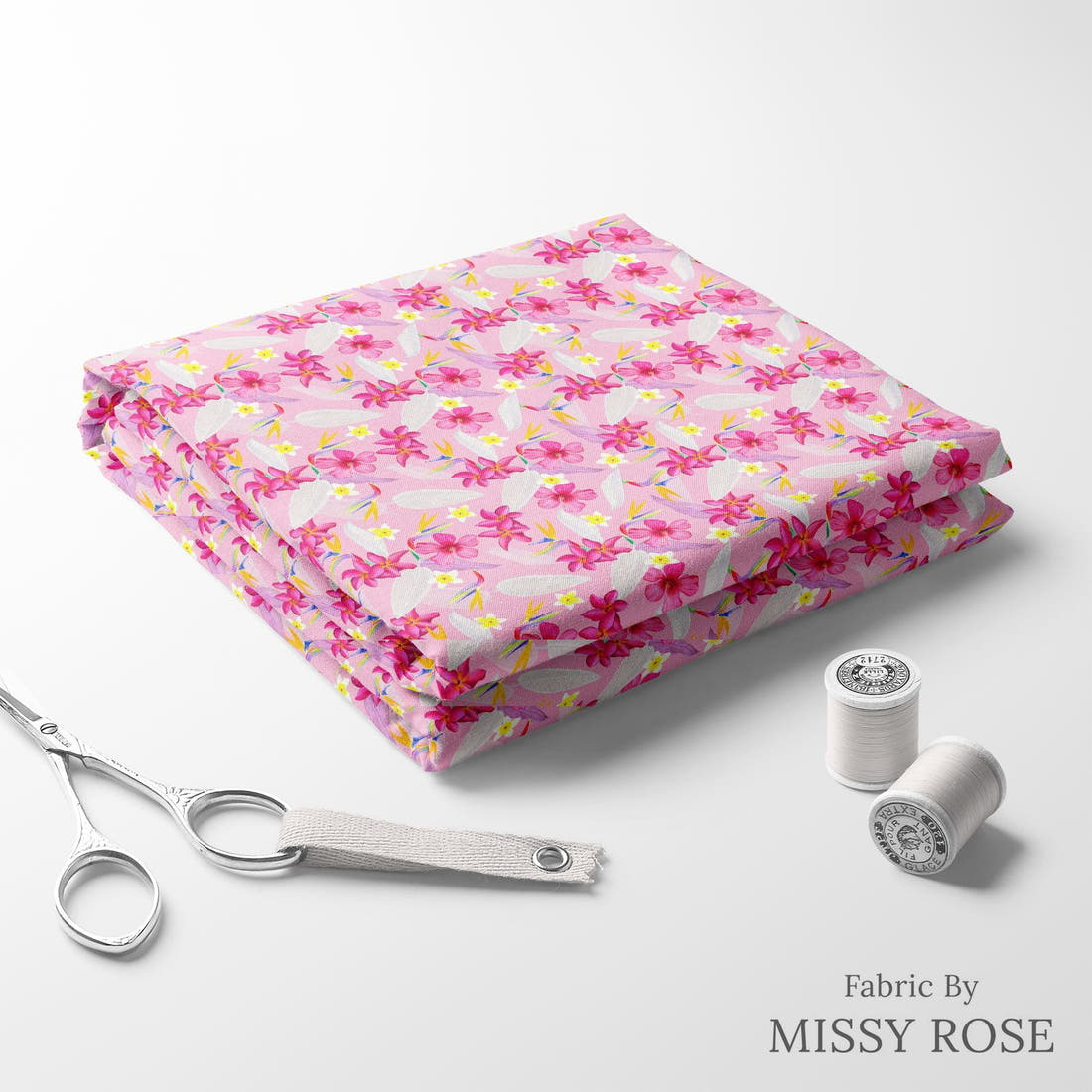 Girl and The Deep Blue Sea 16 folded fabric stack with matching thread - pre-order fabric Australia | Fabric by Missy Rose