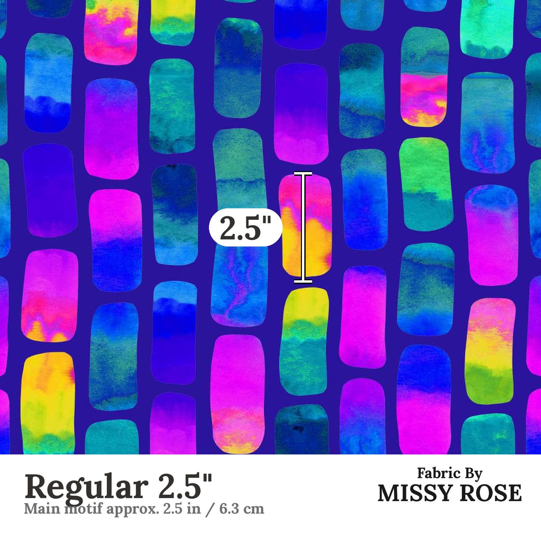 Girl and The Deep Blue Sea 17 Regular 2.5 inch print scale guide | Fabric by Missy Rose
