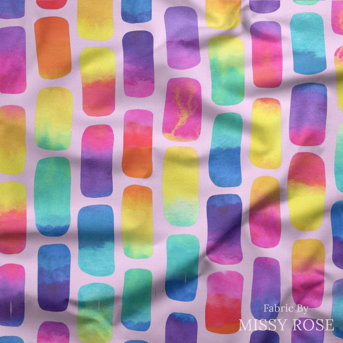 Girl and The Deep Blue Sea 18 draped fabric mockup - custom printed fabric by the metre | Fabric by Missy Rose