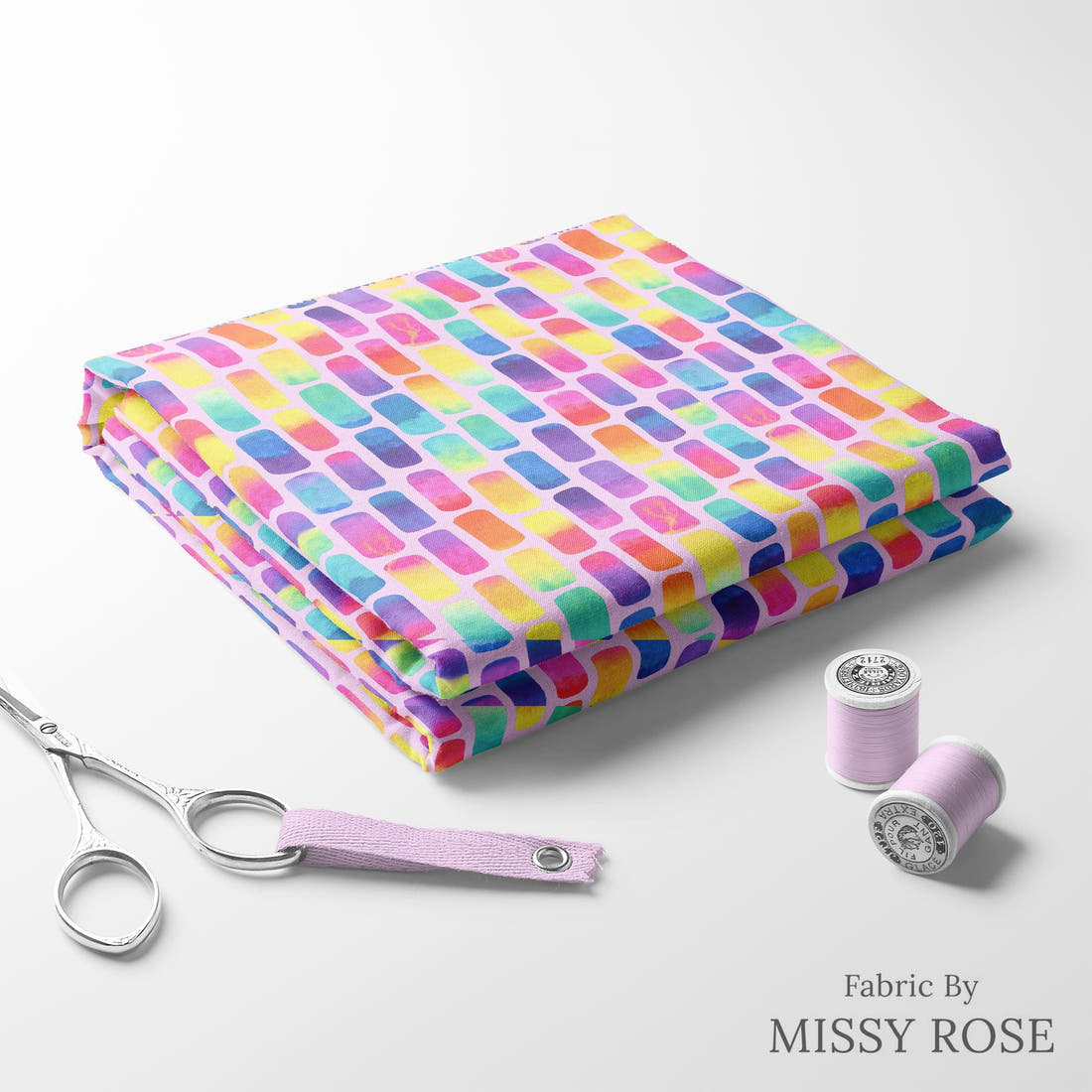 Girl and The Deep Blue Sea 18 folded fabric stack with matching thread - pre-order fabric Australia | Fabric by Missy Rose