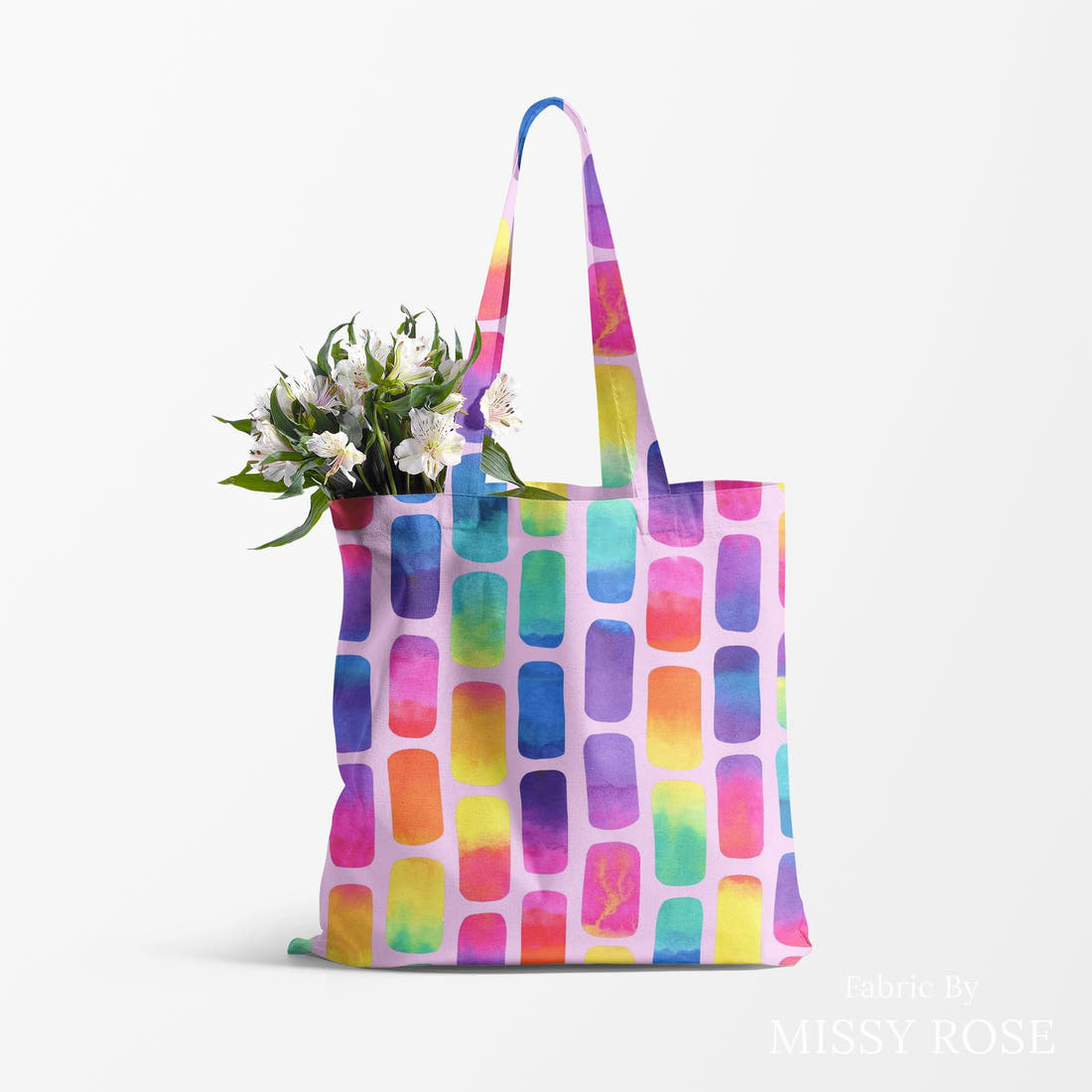 Girl and The Deep Blue Sea 18 made up as a tote bag - custom printed fabric | Fabric by Missy Rose