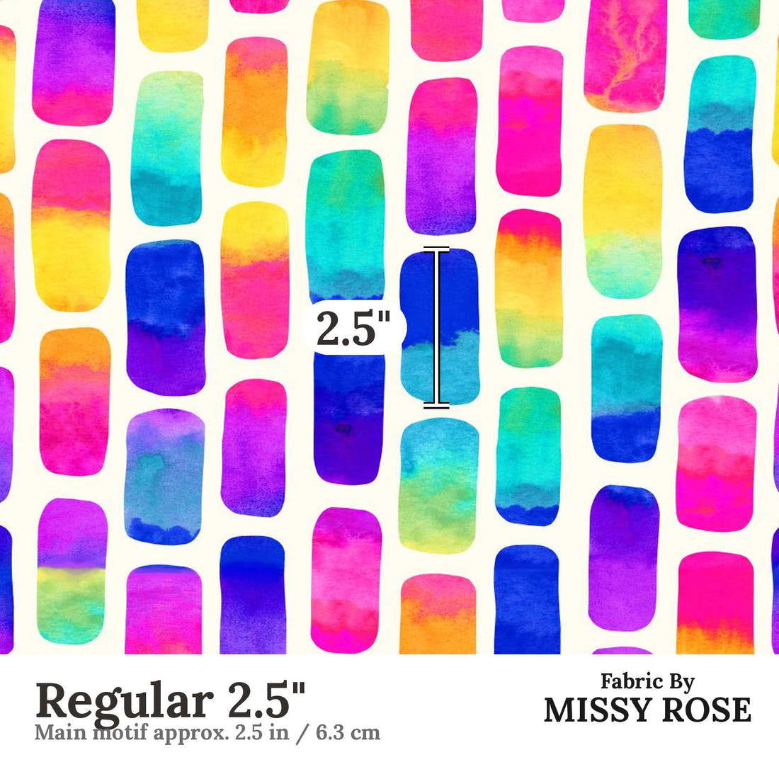 Girl and The Deep Blue Sea 19 Regular 2.5 inch print scale guide | Fabric by Missy Rose