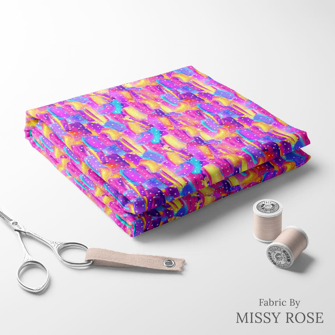 Girl and The Deep Blue Sea 20 folded fabric stack with matching thread - pre-order fabric Australia | Fabric by Missy Rose