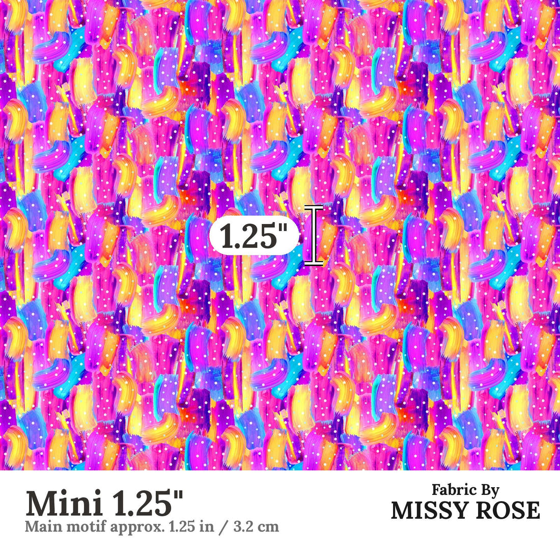 Girl and The Deep Blue Sea 20 Mini 1.25 inch print scale guide | Fabric by Missy Rose
