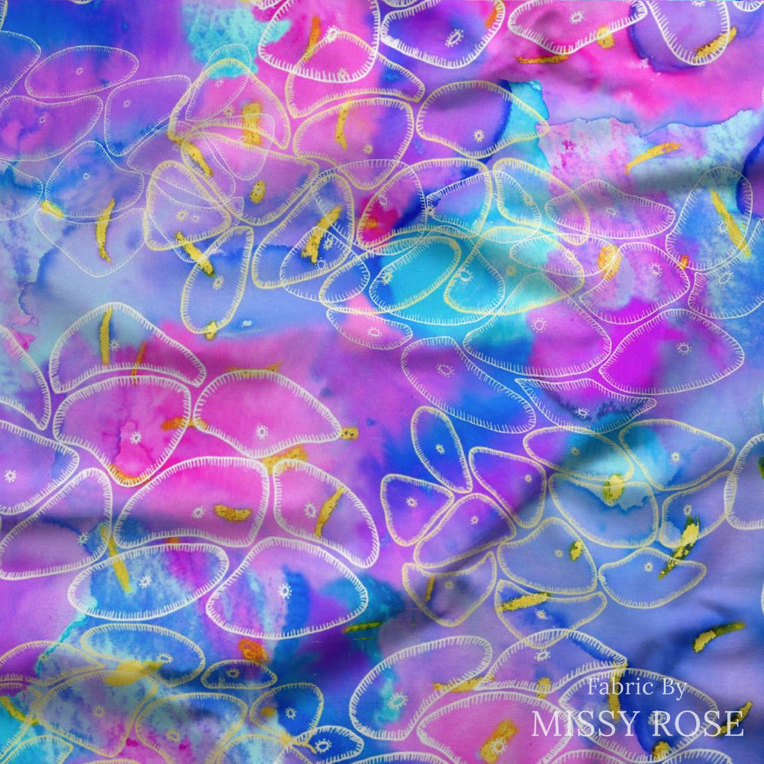 Girl and The Deep Blue Sea 21 draped fabric mockup - custom printed fabric by the metre | Fabric by Missy Rose