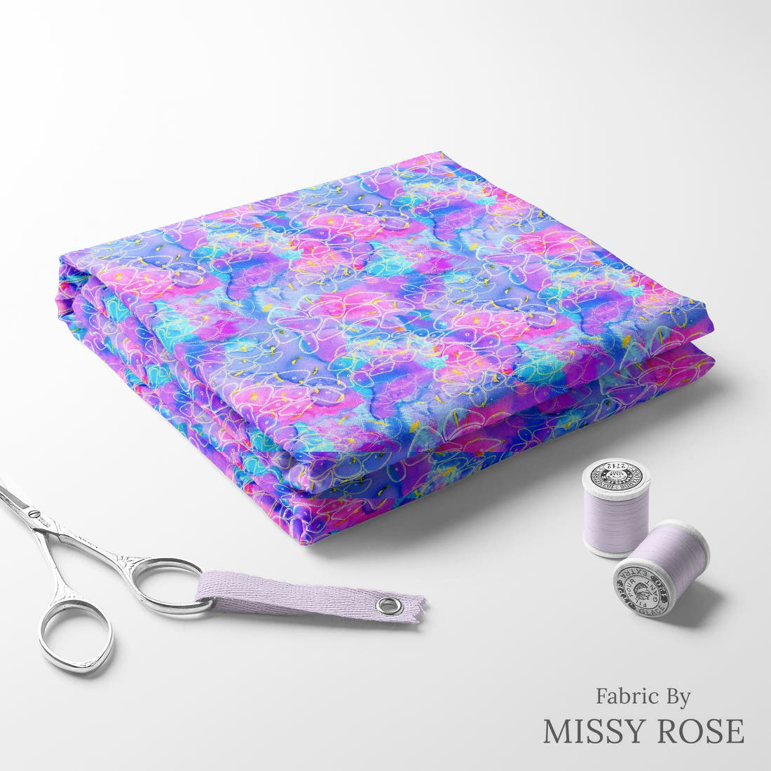 Girl and The Deep Blue Sea 21 folded fabric stack with matching thread - pre-order fabric Australia | Fabric by Missy Rose
