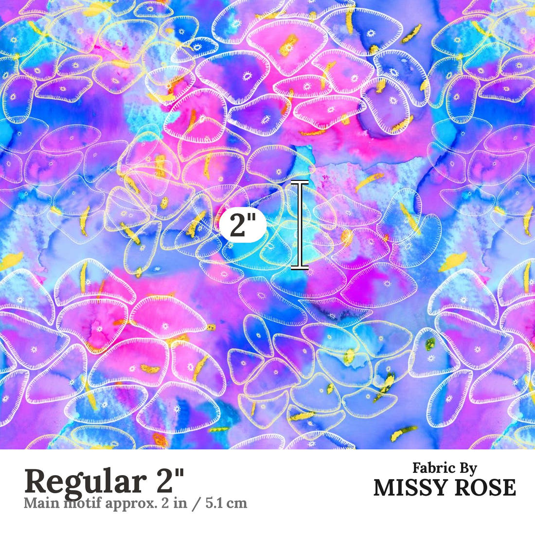 Girl and The Deep Blue Sea 21 Regular 2 inch print scale guide | Fabric by Missy Rose