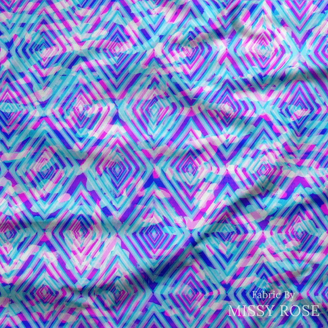 Girl and The Deep Blue Sea 22 draped fabric mockup - custom printed fabric by the metre | Fabric by Missy Rose