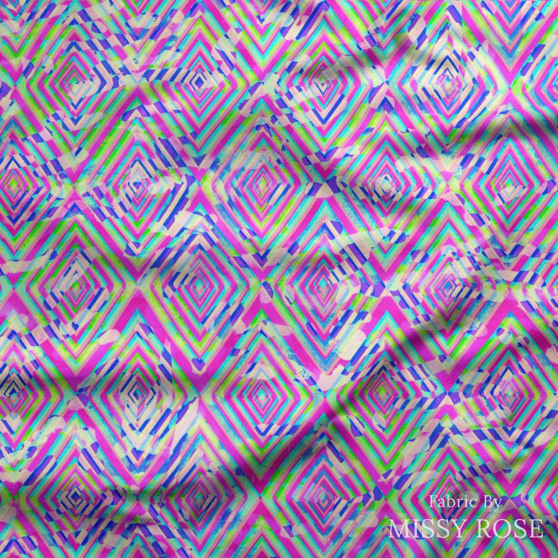 Girl and The Deep Blue Sea 23 draped fabric mockup - custom printed fabric by the metre | Fabric by Missy Rose
