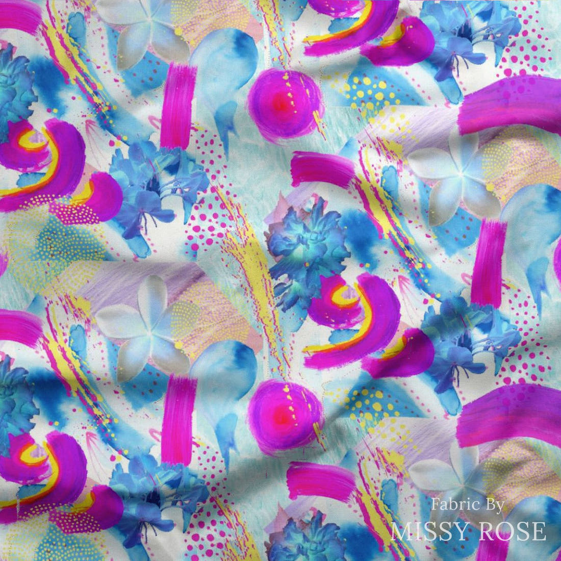 Girl and The Deep Blue Sea 24 draped fabric mockup - custom printed fabric by the metre | Fabric by Missy Rose