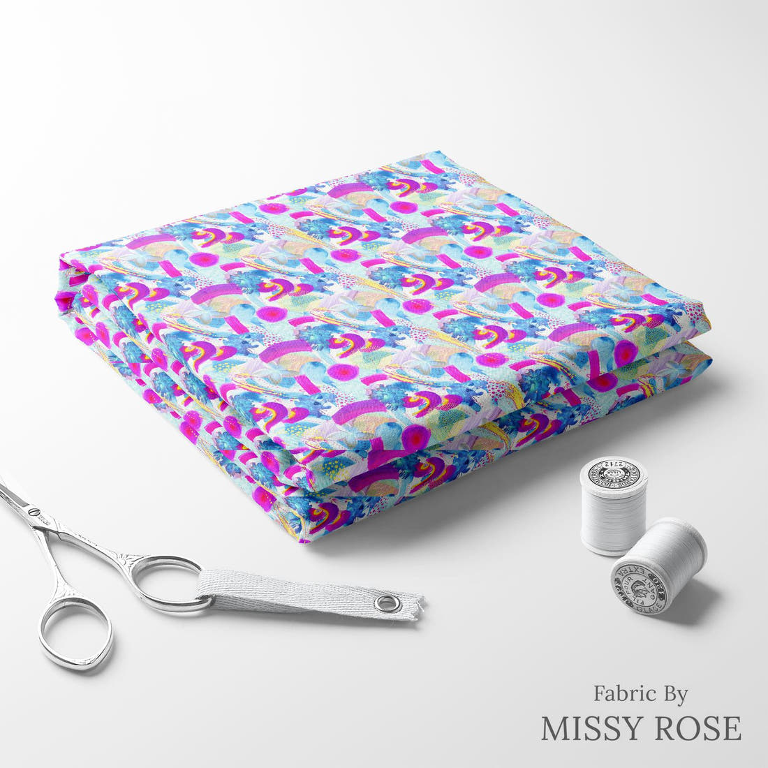 Girl and The Deep Blue Sea 24 folded fabric stack with matching thread - pre-order fabric Australia | Fabric by Missy Rose