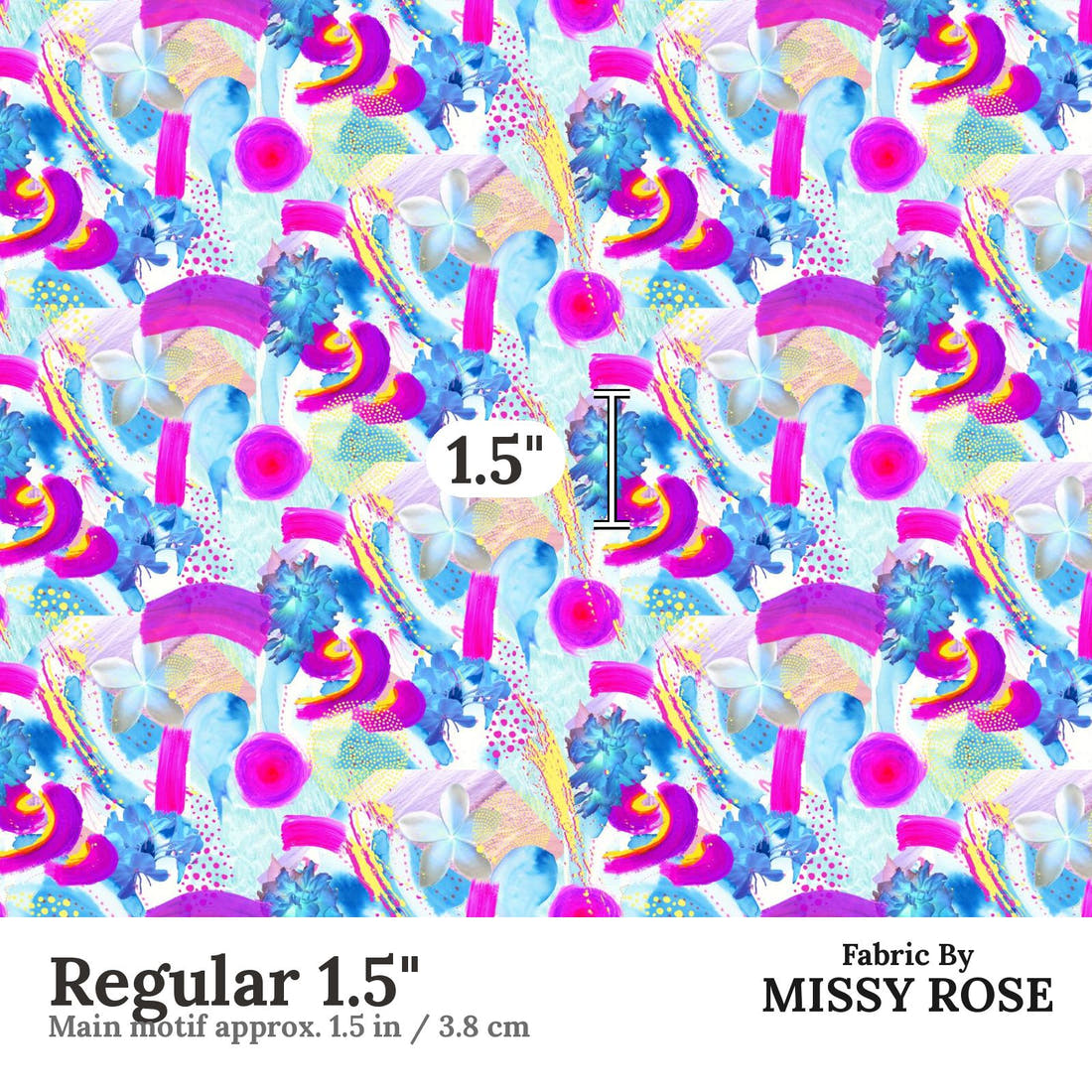 Girl and The Deep Blue Sea 24 Regular 1.5 inch print scale guide | Fabric by Missy Rose