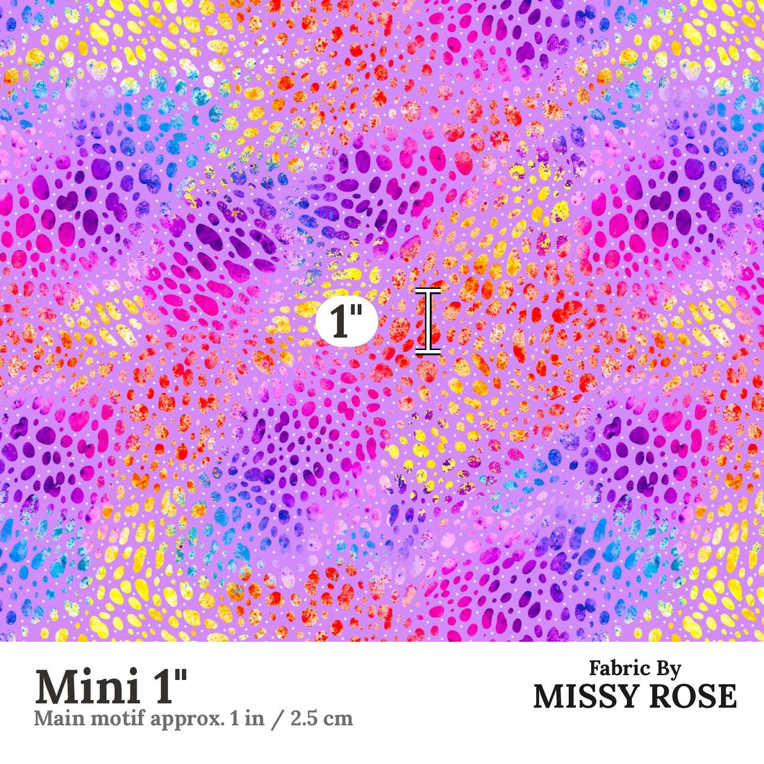 Girl and The Deep Blue Sea 25 Mini 1 inch print scale guide | Fabric by Missy Rose