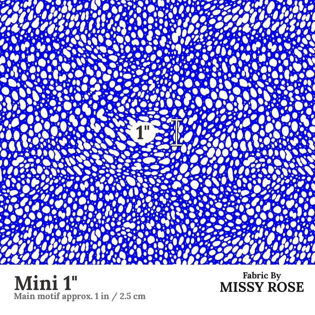 Girl and The Deep Blue Sea 27 Mini 1 inch print scale guide | Fabric by Missy Rose
