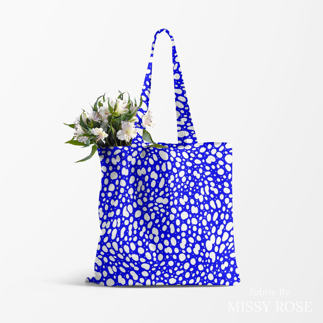 Girl and The Deep Blue Sea 27 made up as a tote bag - custom printed fabric | Fabric by Missy Rose