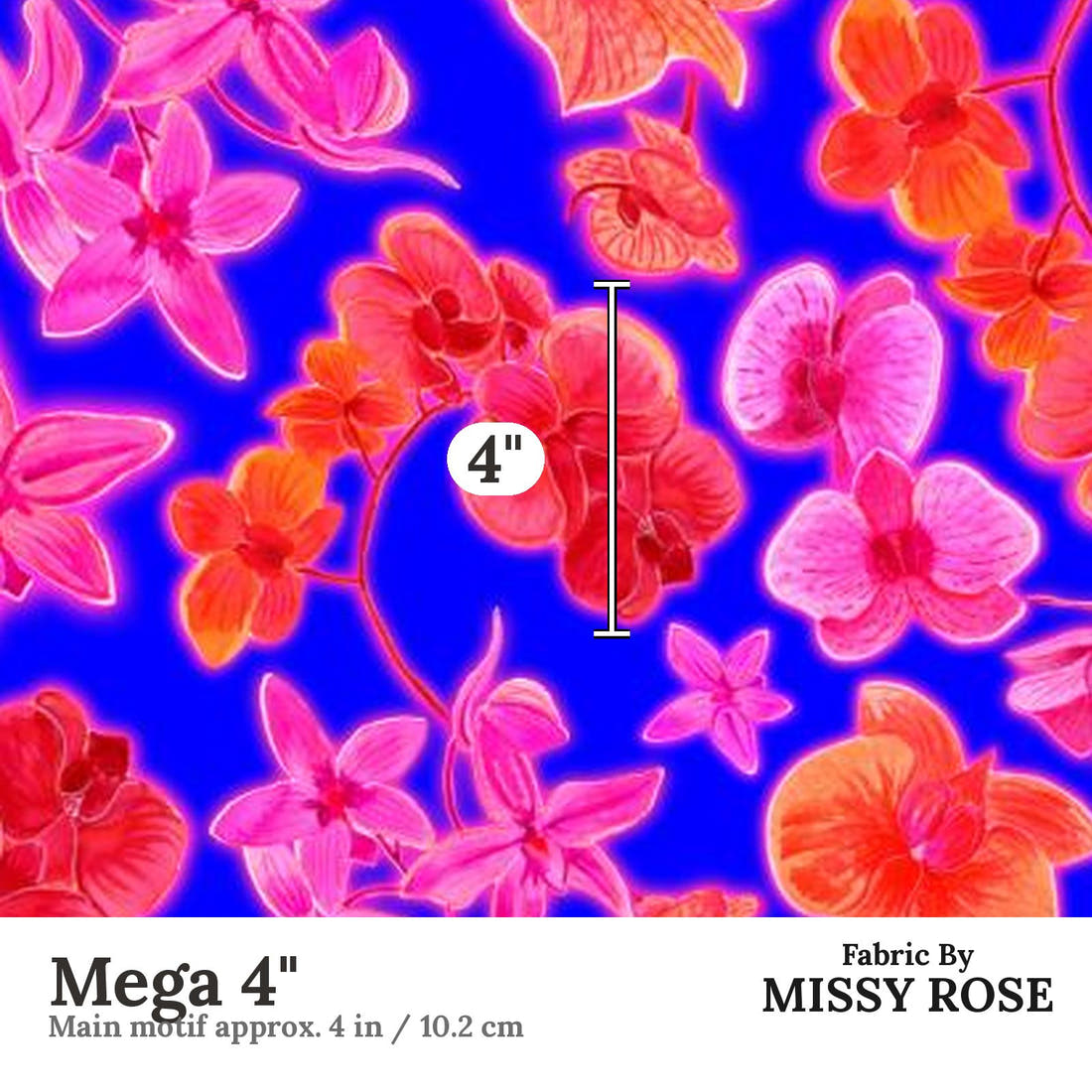 Girl and The Deep Blue Sea 28 Mega 4 inch print scale guide | Fabric by Missy Rose