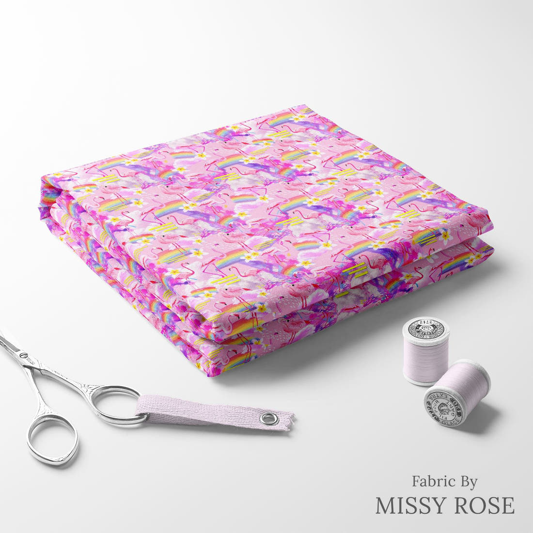 Girl and The Deep Blue Sea 29 folded fabric stack with matching thread - pre-order fabric Australia | Fabric by Missy Rose