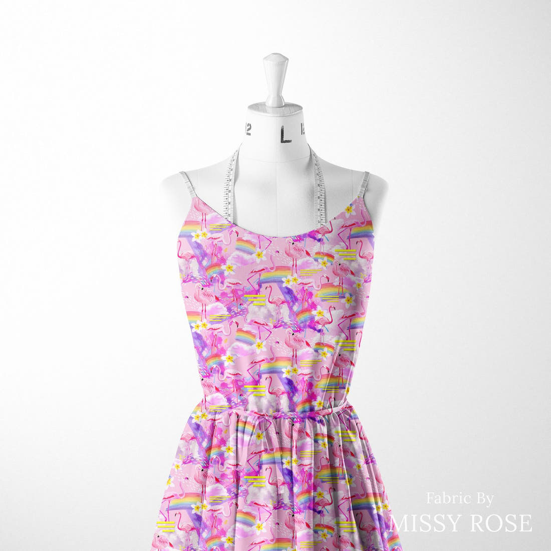 Girl and The Deep Blue Sea 29 sewn into a women's dress - custom printed fabric | Fabric by Missy Rose