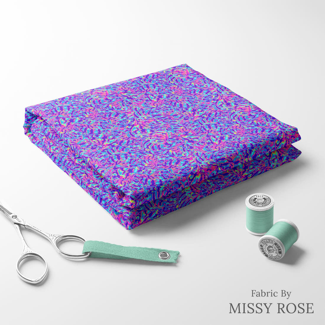 Girl and The Deep Blue Sea 30 folded fabric stack with matching thread - pre-order fabric Australia | Fabric by Missy Rose