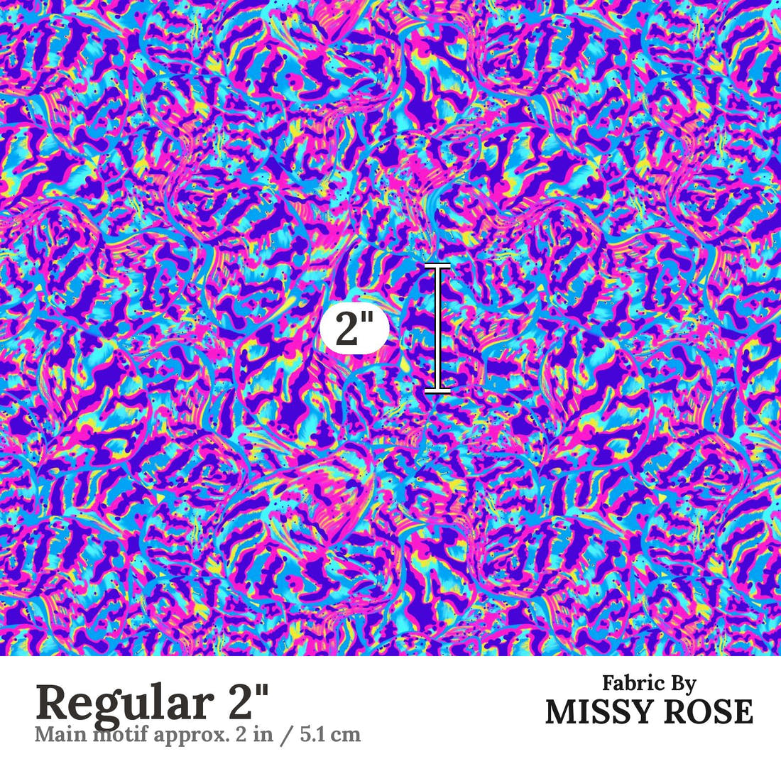 Girl and The Deep Blue Sea 30 Regular 2 inch print scale guide | Fabric by Missy Rose