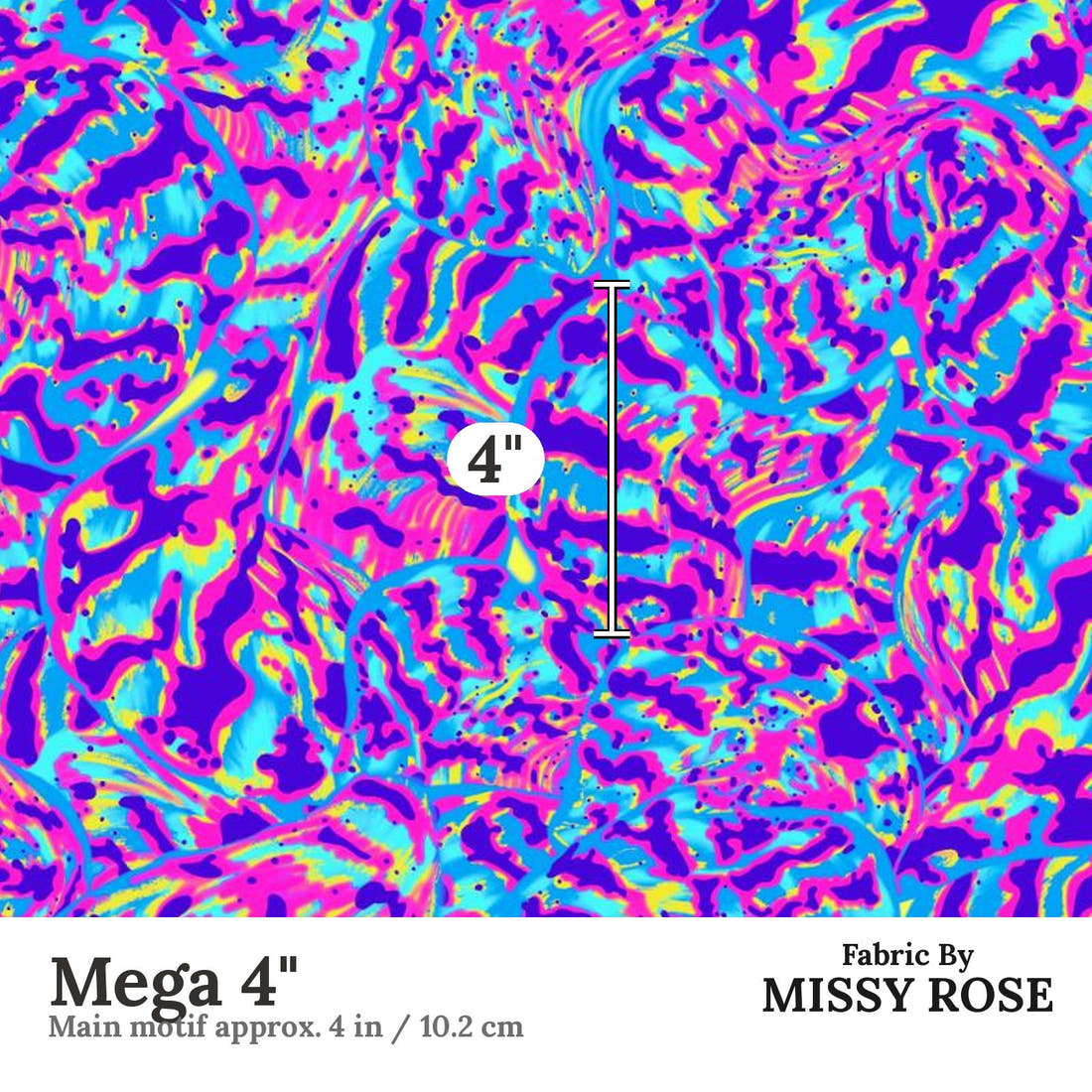 Girl and The Deep Blue Sea 30 Mega 4 inch print scale guide | Fabric by Missy Rose