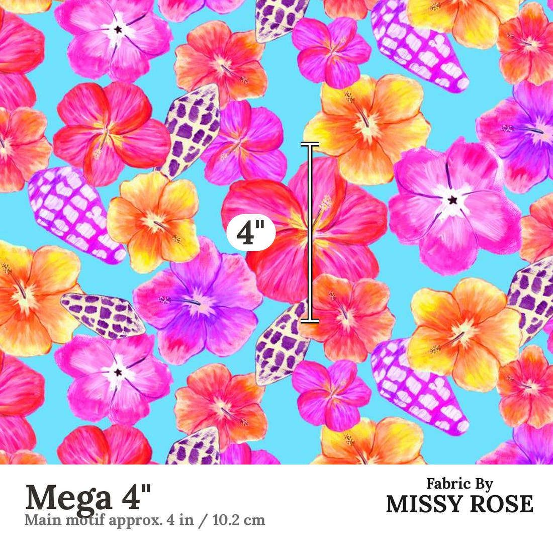Girl and The Deep Blue Sea 31 Mega 4 inch print scale guide | Fabric by Missy Rose