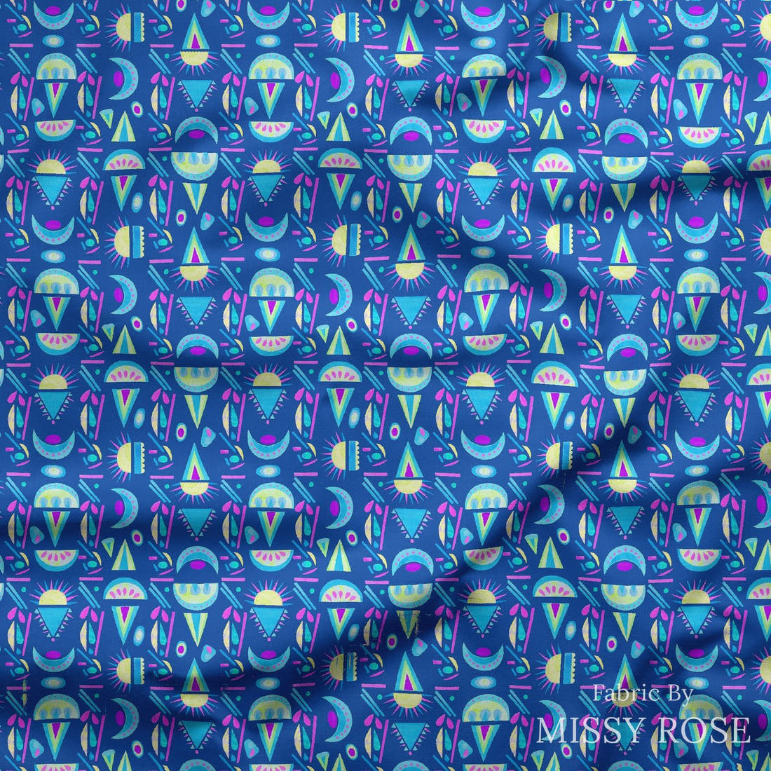 Girl and The Deep Blue Sea 32 draped fabric mockup - custom printed fabric by the metre | Fabric by Missy Rose