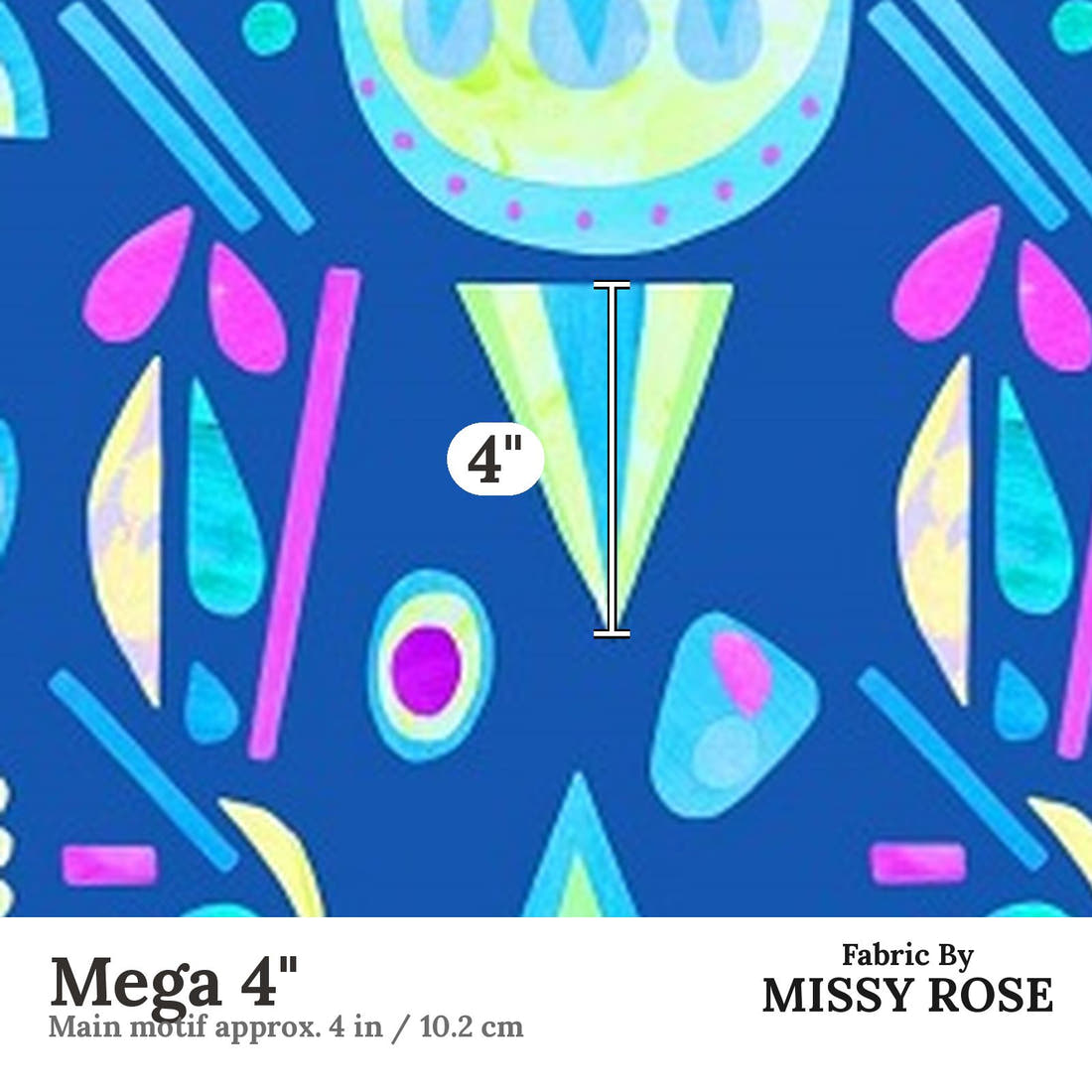 Girl and The Deep Blue Sea 32 Mega 4 inch print scale guide | Fabric by Missy Rose