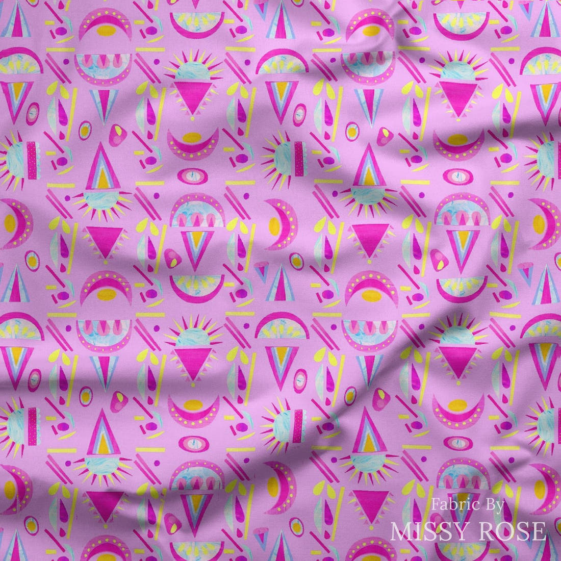 Girl and The Deep Blue Sea 33 draped fabric mockup - custom printed fabric by the metre | Fabric by Missy Rose