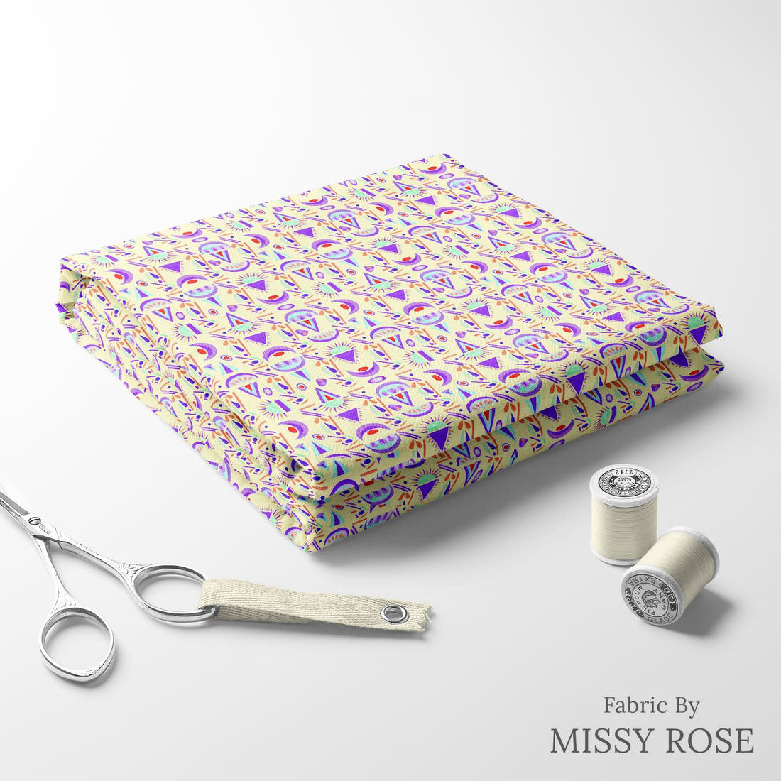 Girl and The Deep Blue Sea 34 folded fabric stack with matching thread - pre-order fabric Australia | Fabric by Missy Rose