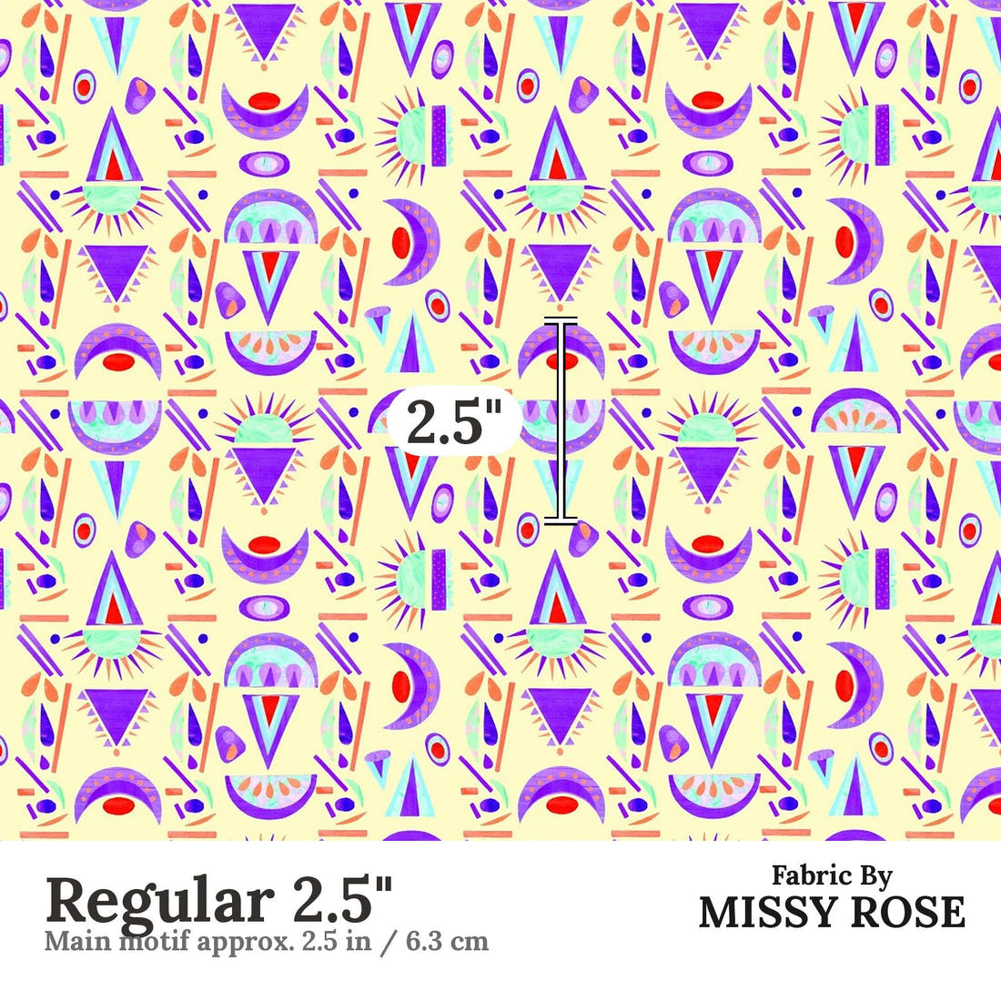 Girl and The Deep Blue Sea 34 Regular 2.5 inch print scale guide | Fabric by Missy Rose