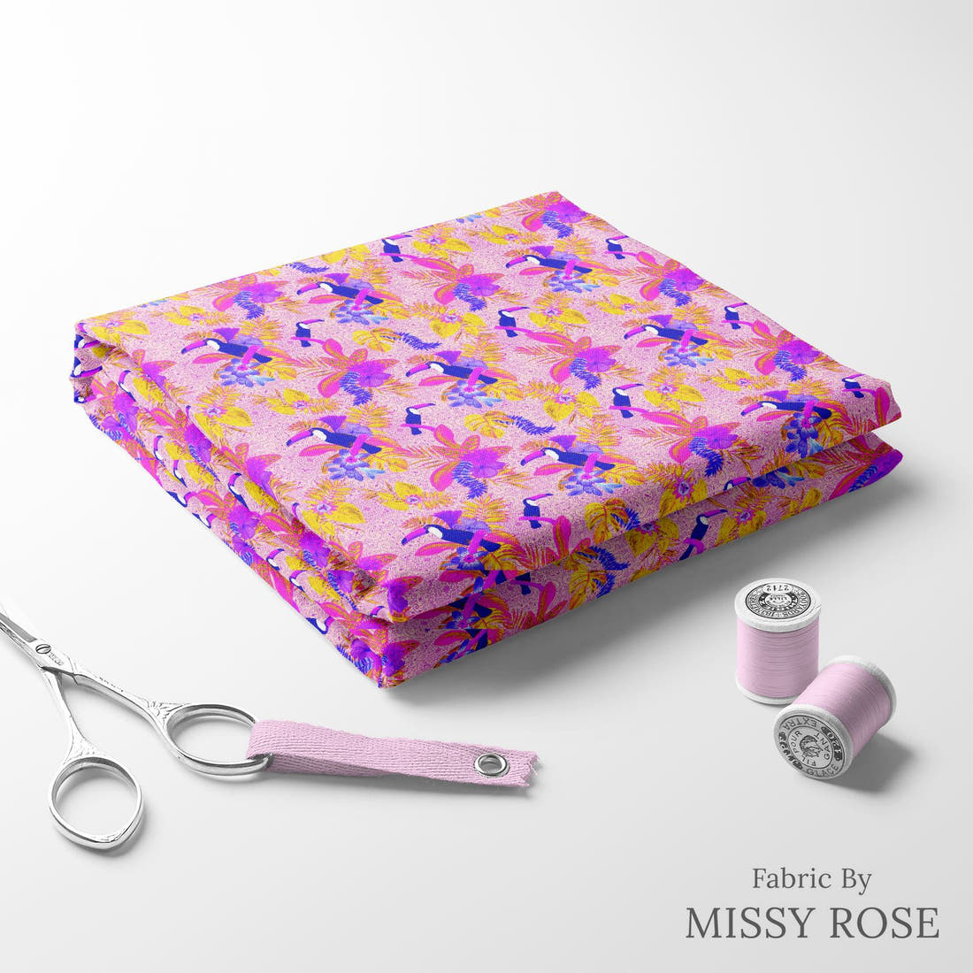 Girl and The Deep Blue Sea 35 folded fabric stack with matching thread - pre-order fabric Australia | Fabric by Missy Rose