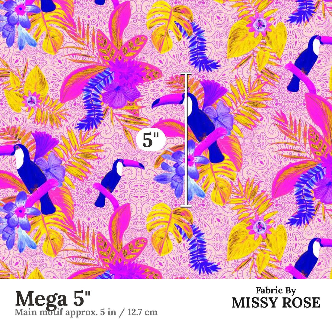 Girl and The Deep Blue Sea 35 Mega 5 inch print scale guide | Fabric by Missy Rose