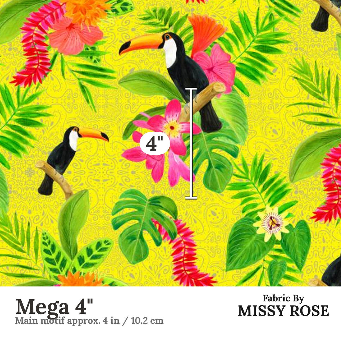 Girl and The Deep Blue Sea 36 Mega 4 inch print scale guide | Fabric by Missy Rose