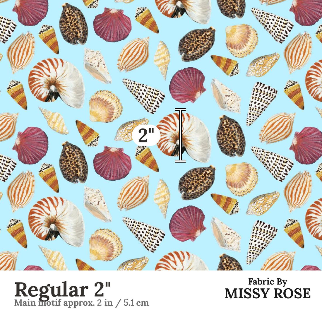 Girl and The Deep Blue Sea 39 Regular 2 inch print scale guide | Fabric by Missy Rose