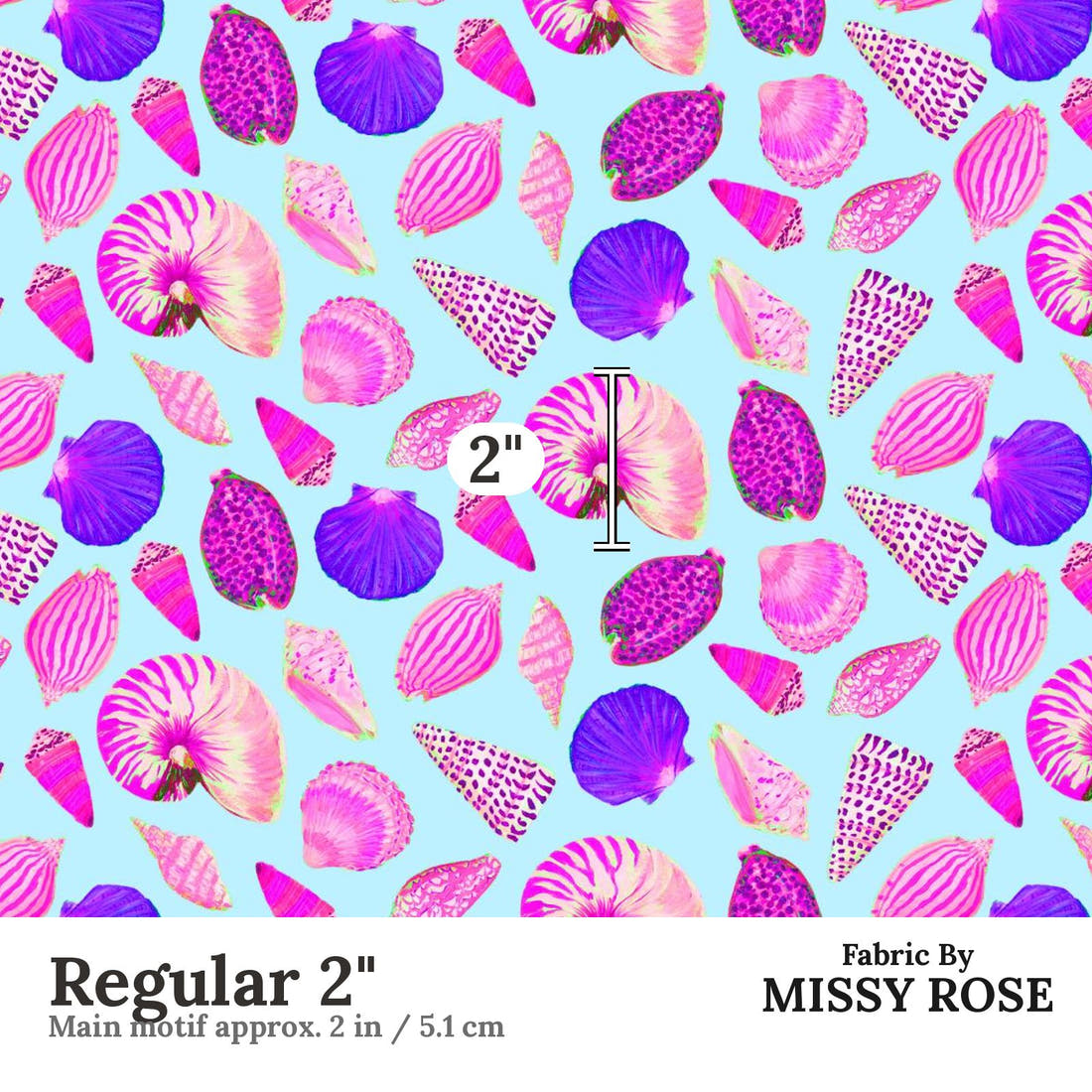 Girl and The Deep Blue Sea 40 Regular 2 inch print scale guide | Fabric by Missy Rose