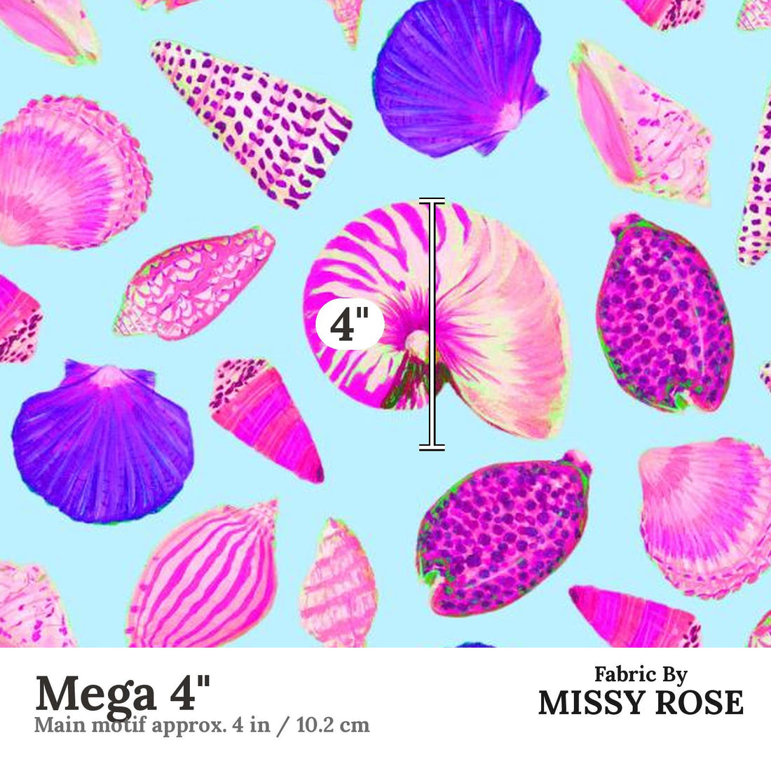 Girl and The Deep Blue Sea 40 Mega 4 inch print scale guide | Fabric by Missy Rose