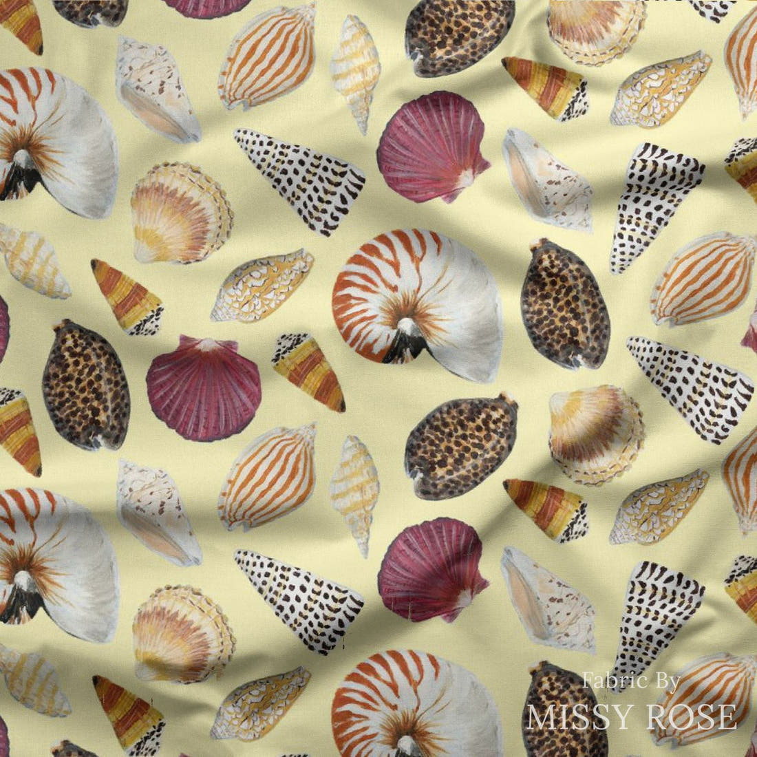 Girl and The Deep Blue Sea 41 draped fabric mockup - custom printed fabric by the metre | Fabric by Missy Rose
