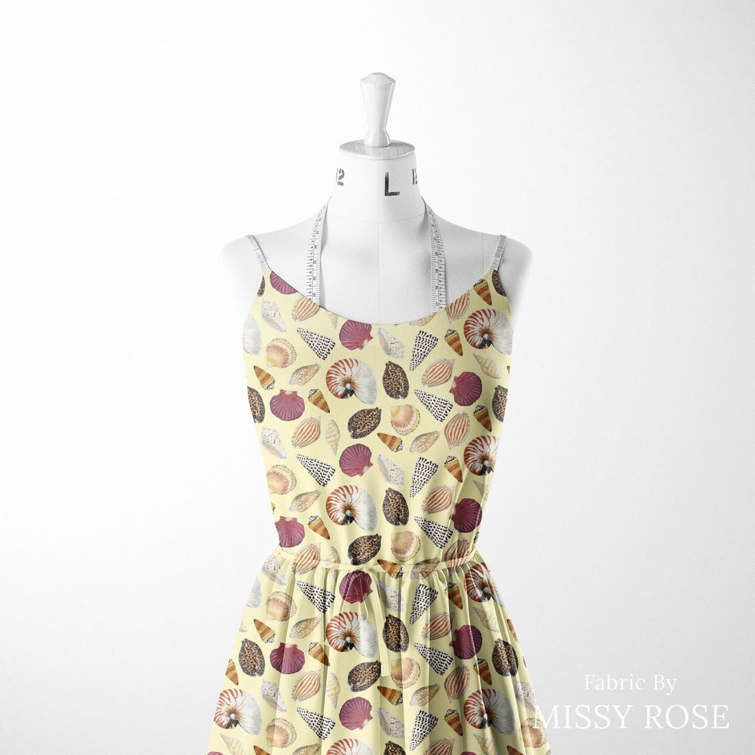 Girl and The Deep Blue Sea 41 sewn into a women's dress - custom printed fabric | Fabric by Missy Rose